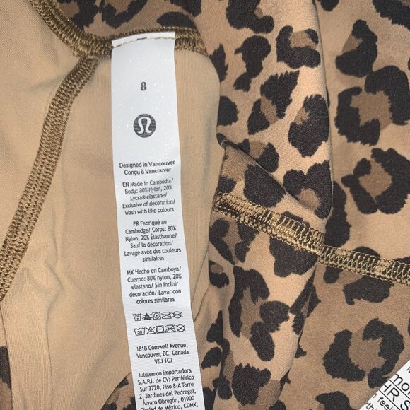Lululemon NWT lululemon Align No Lin High-Rise Short 6" size 8 True Leopard Mult - Picture 3 of 11